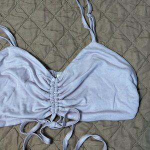 IJOAH Lilac Ruched Tie Bralette